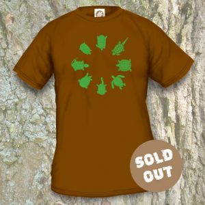 Turtles Model 2B Circle 1, Sold Out, Brown coloured T-shirt.