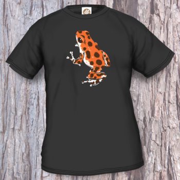 Frogs/Toads Model 2, Oophaga pumilio, black T-shirt